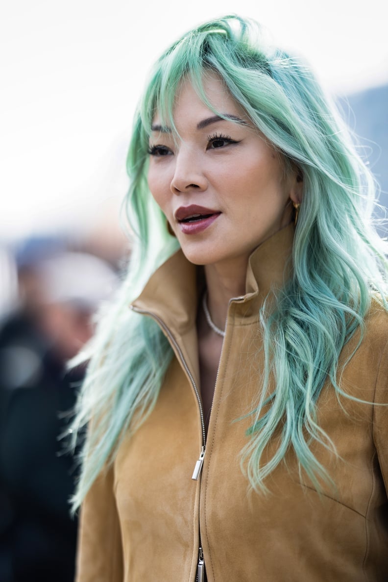 Pastel Mint Green Full Fringe — Dye Hair Inspiration