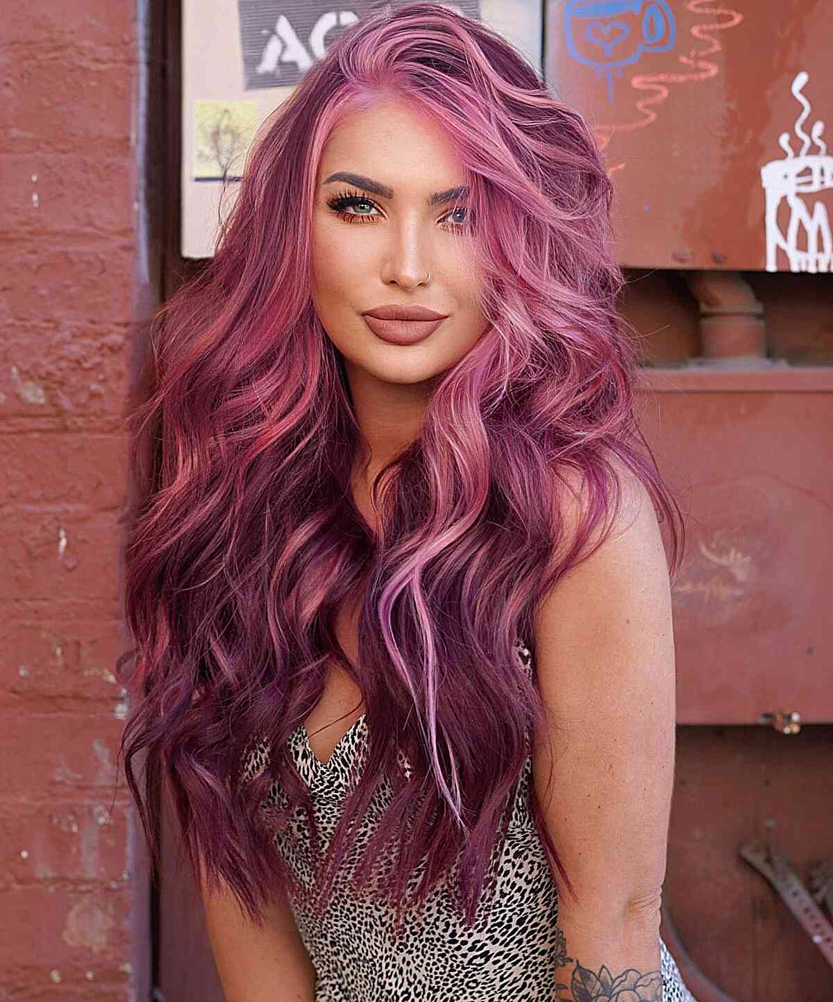 Pink And Purple Long Layers — Dye Hair Inspiration
