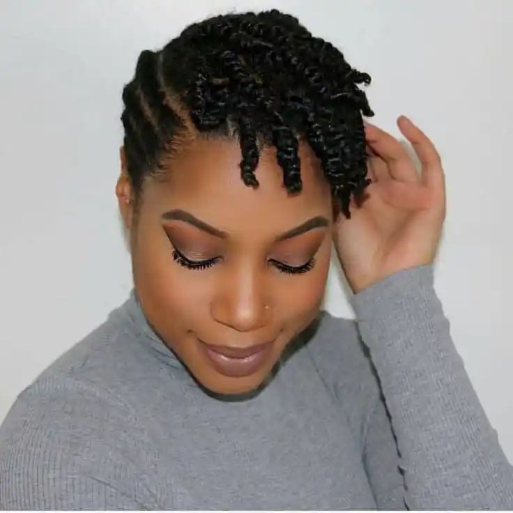 Short Twists and Cornrows With Face-Framing Twists — Easy Braided Hairstyles Natural Hair