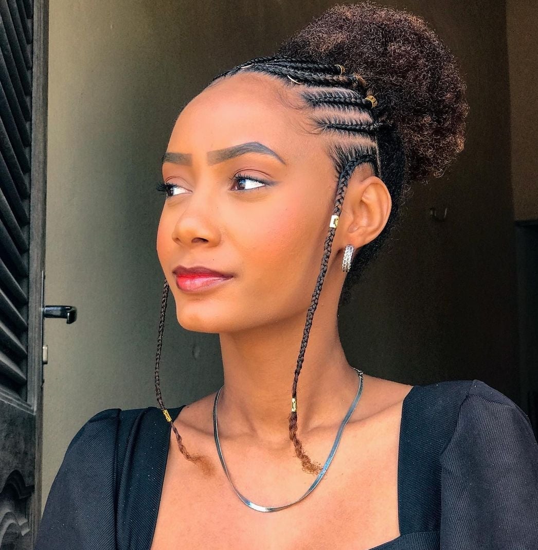 Updo With Braided Accents and Gold Accents — Easy Braided Hairstyles Natural Hair