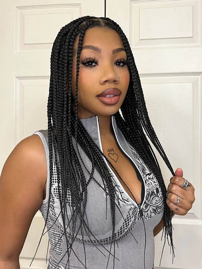 Mid-Back Long Uniform Box Braids — Easy Braided Hairstyles Natural Hair