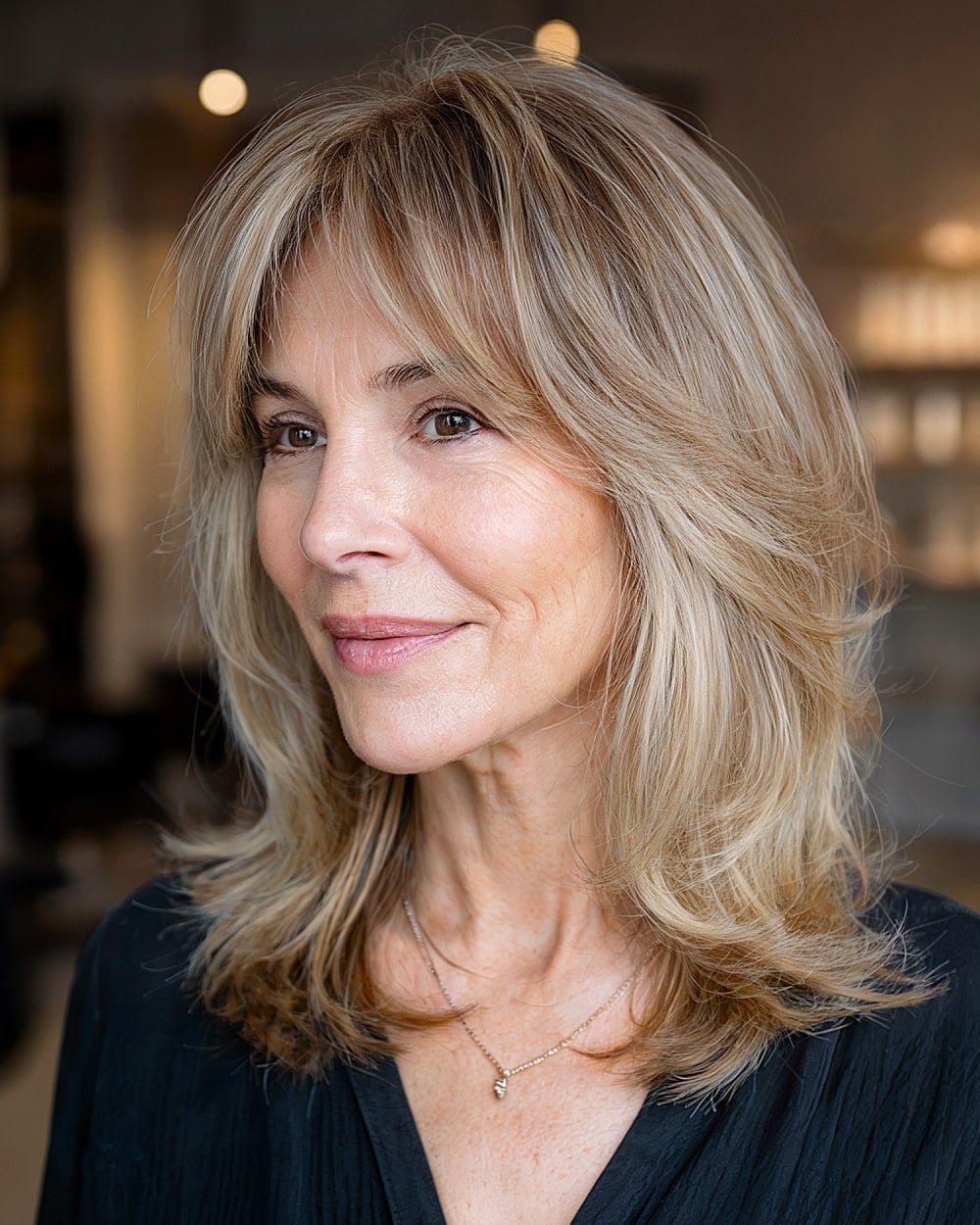 Light Brown Collarbone Soft Waves Light Brown Collarbone Soft Waves — Easy Ways to Style Curtain Bangs