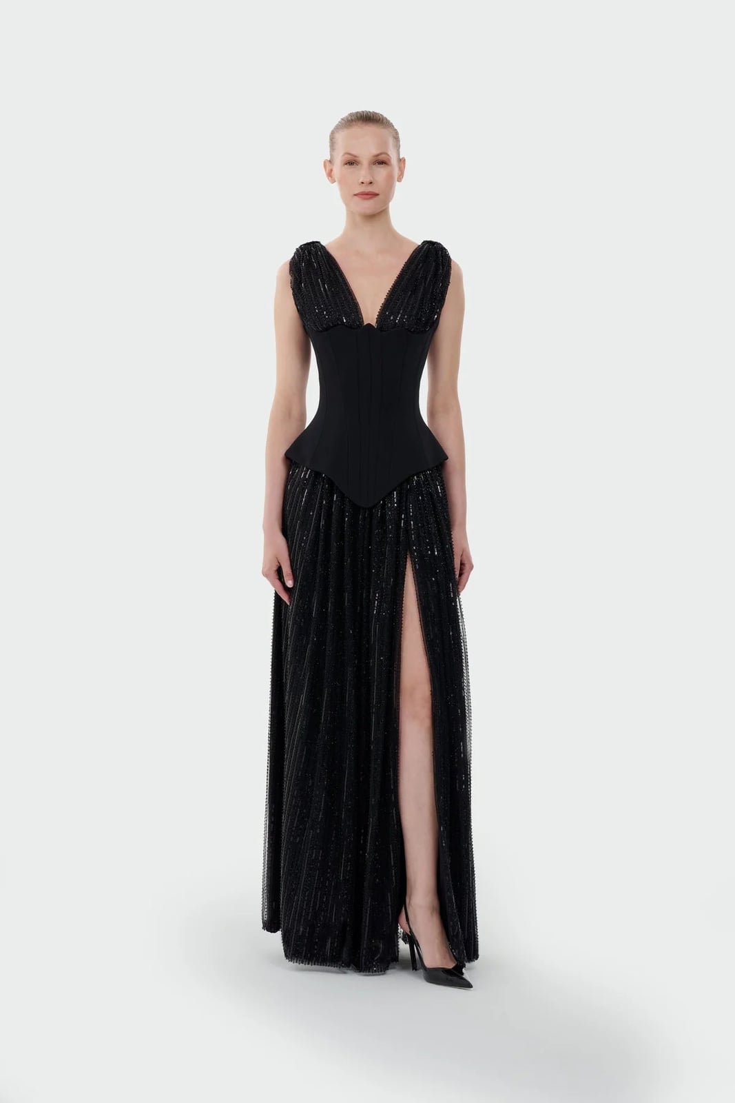 Elegant Corset Dress with Sparkle 1367 – saraalmrghlany2