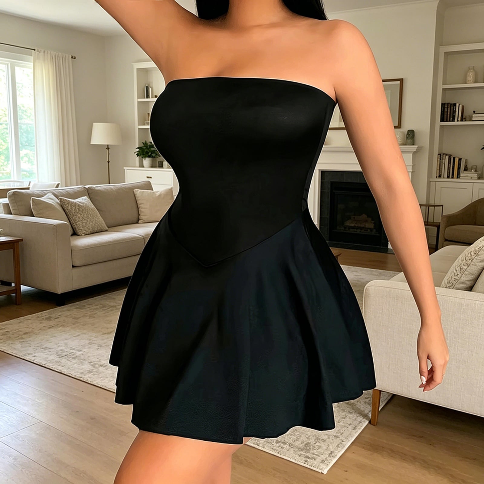 Black Strapless Bodycon Mini Dress with Structured, Close-Up Take Black Strapless Bodycon Mini Dress with Structured, Close-Up Take — Elegant Corset Dresses