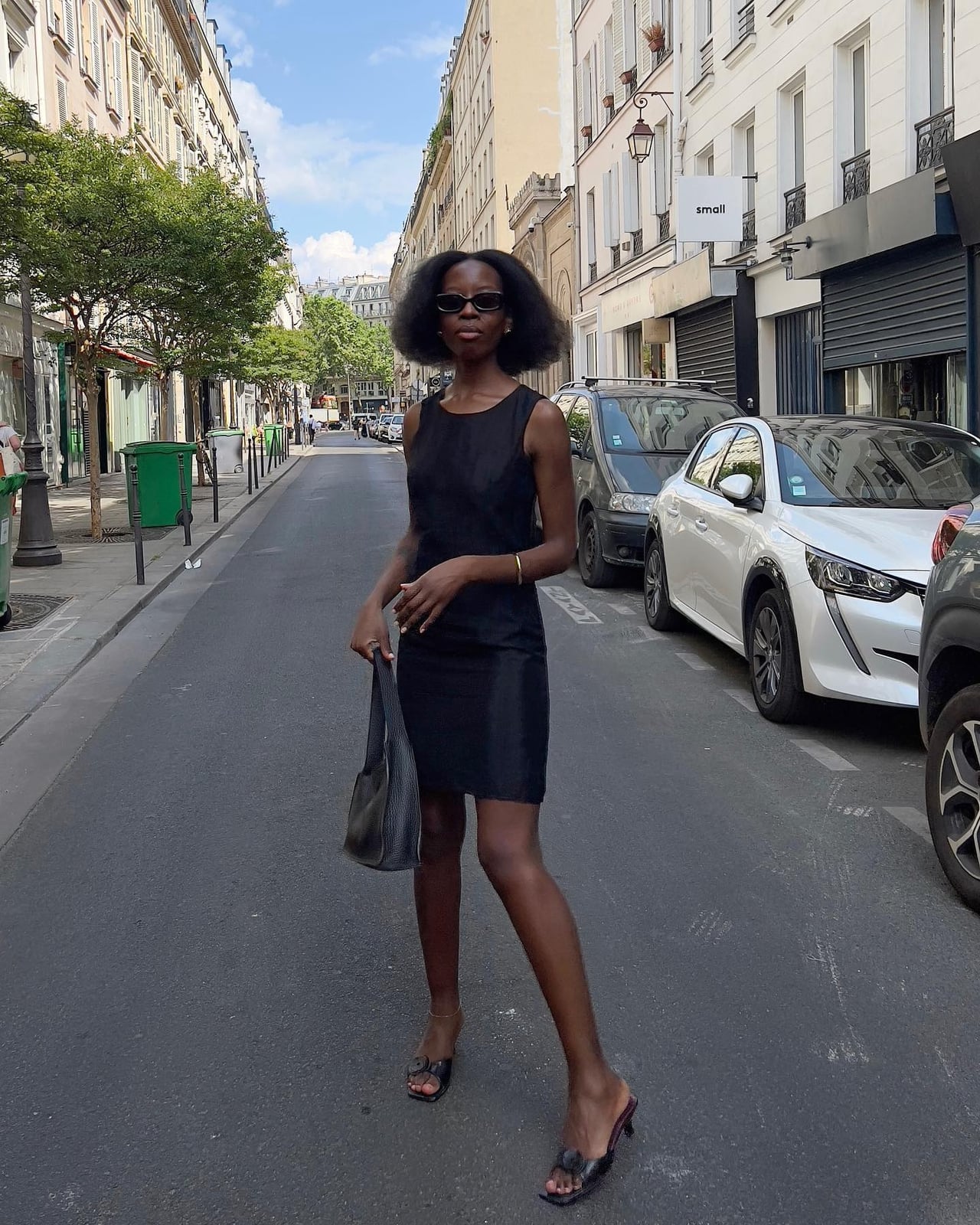 Sleeveless Black Sheath Dress with Heeled Mules Sleeveless Black Sheath Dress with Heeled Mules — Elegant Dark Outfits