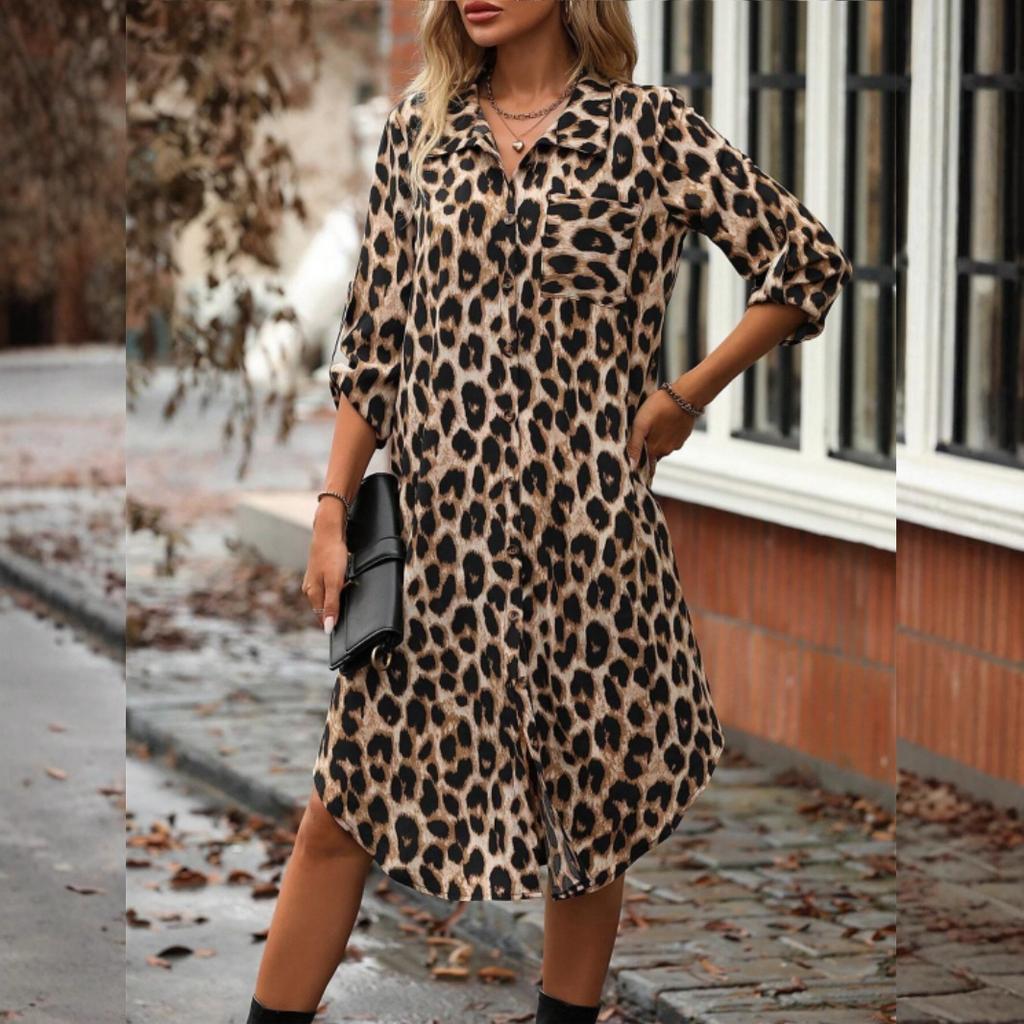 Leopard Print Shirt Dress with Black Boots and Clutch Leopard Print Shirt Dress with Black Boots and Clutch — Elegant Leopard Print Outfits