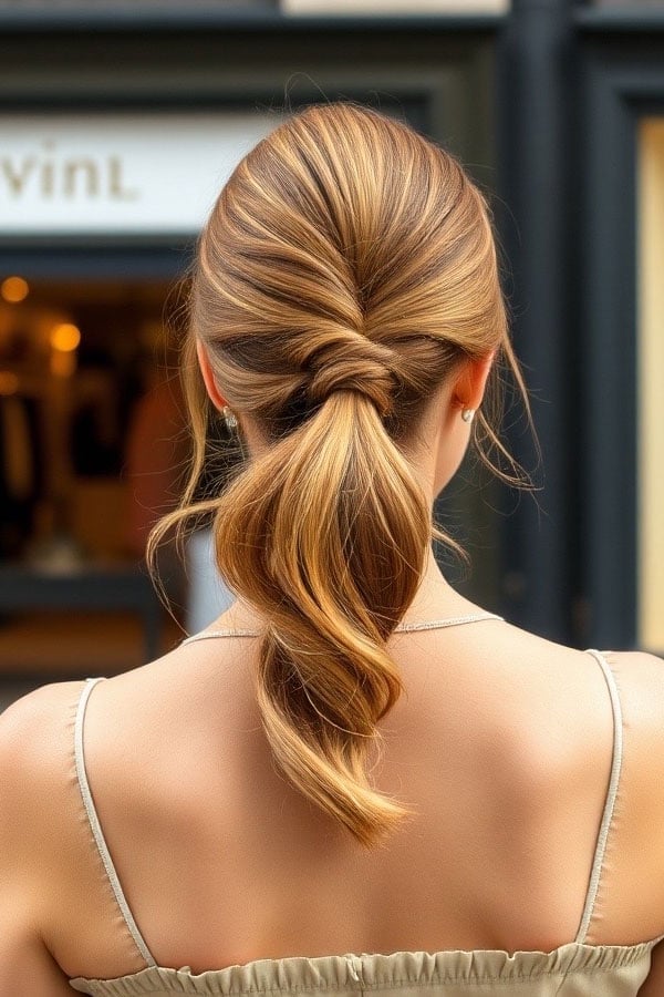 Honey Blonde Low Ponytail With Caramel Highlights — Elegant Low Ponytail Hairstyles