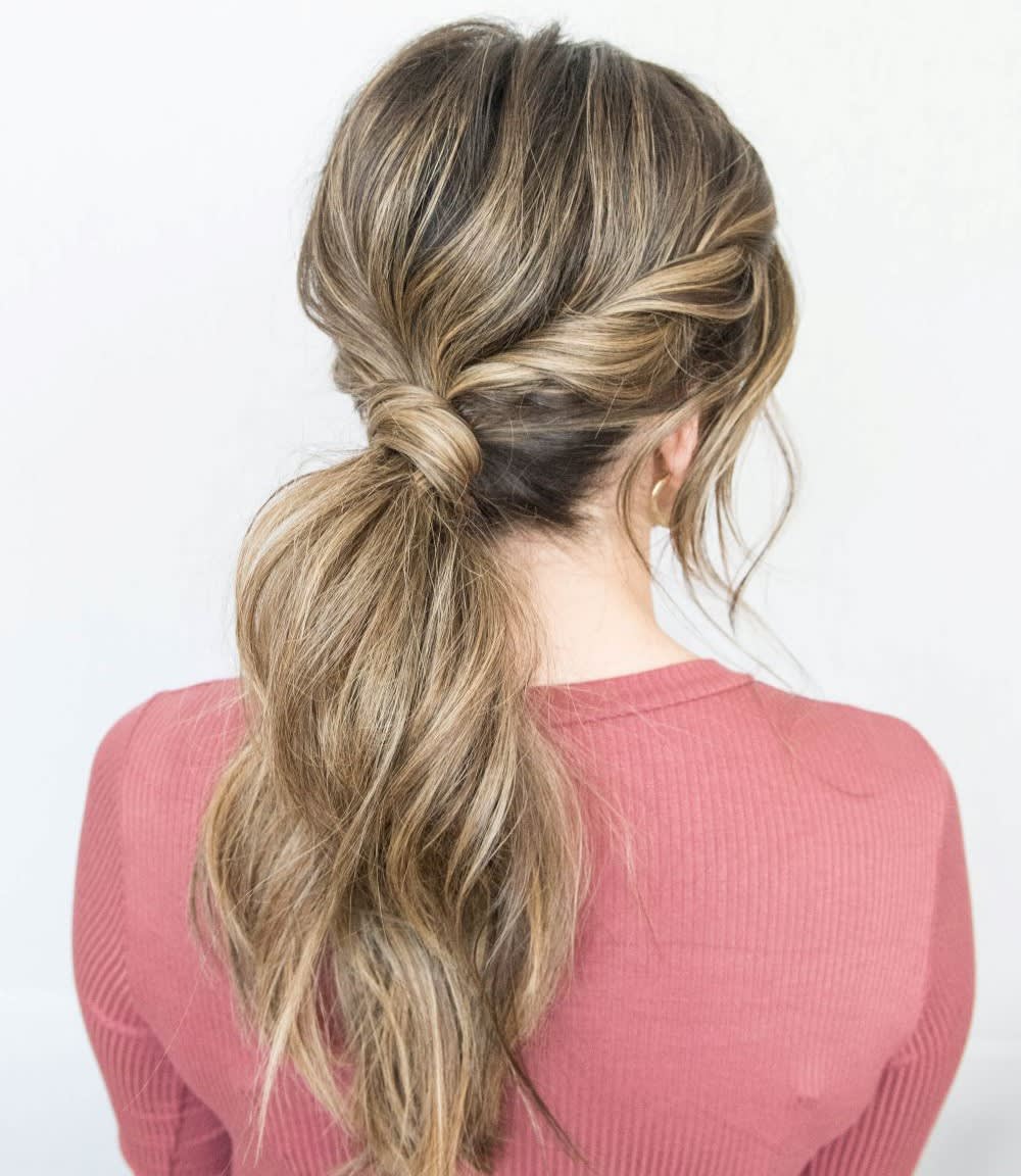 Blonde Low Ponytail With Braid And Twist — Elegant Low Ponytail Hairstyles