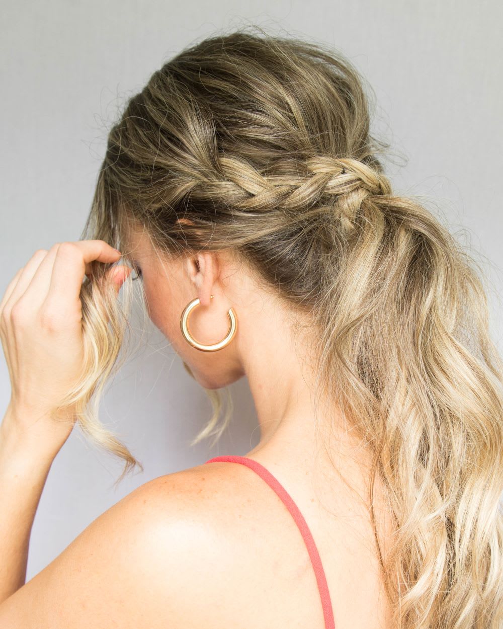 Blonde Mid-Back Ponytail With Braided Accent — Elegant Low Ponytail Hairstyles