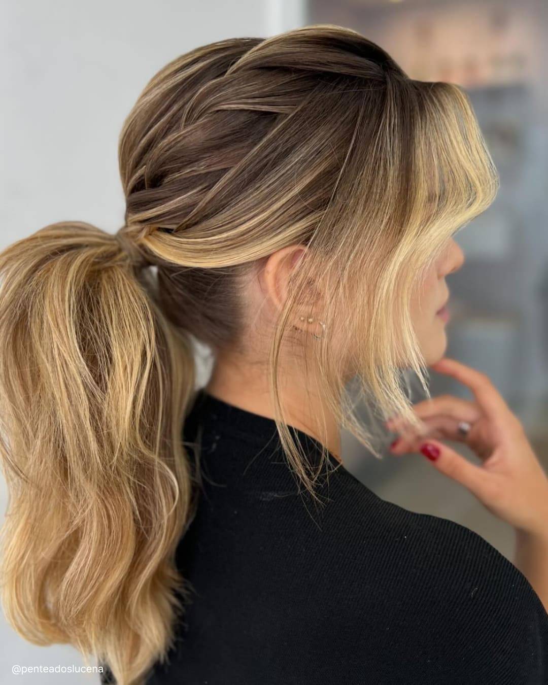 Blonde Low Ponytail With Crown Braid — Elegant Low Ponytail Hairstyles
