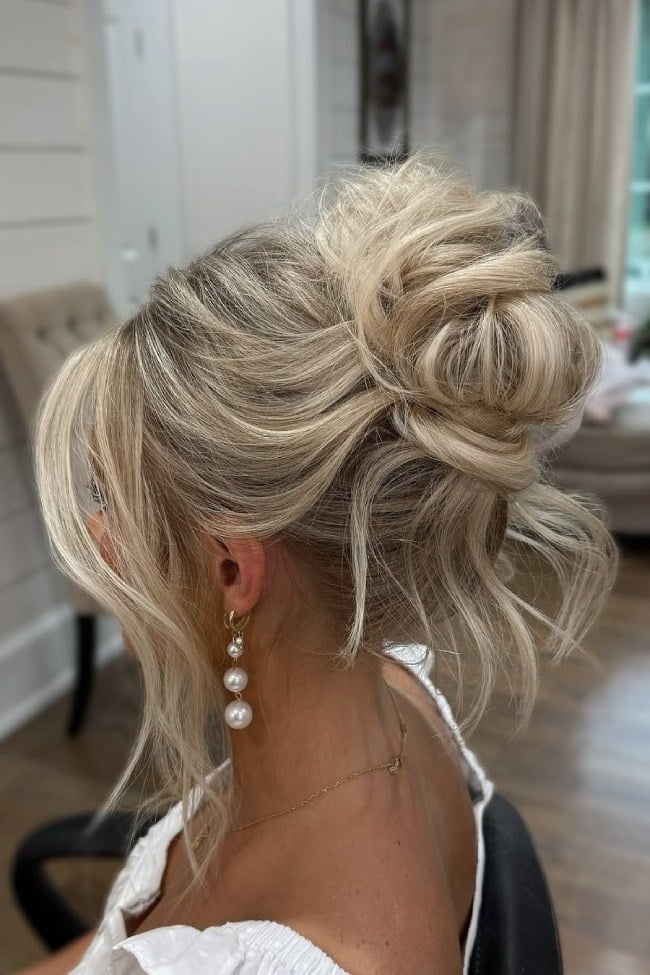 Messy Bun Updo With Face-Framing Pieces — Elegant Updo Inspo