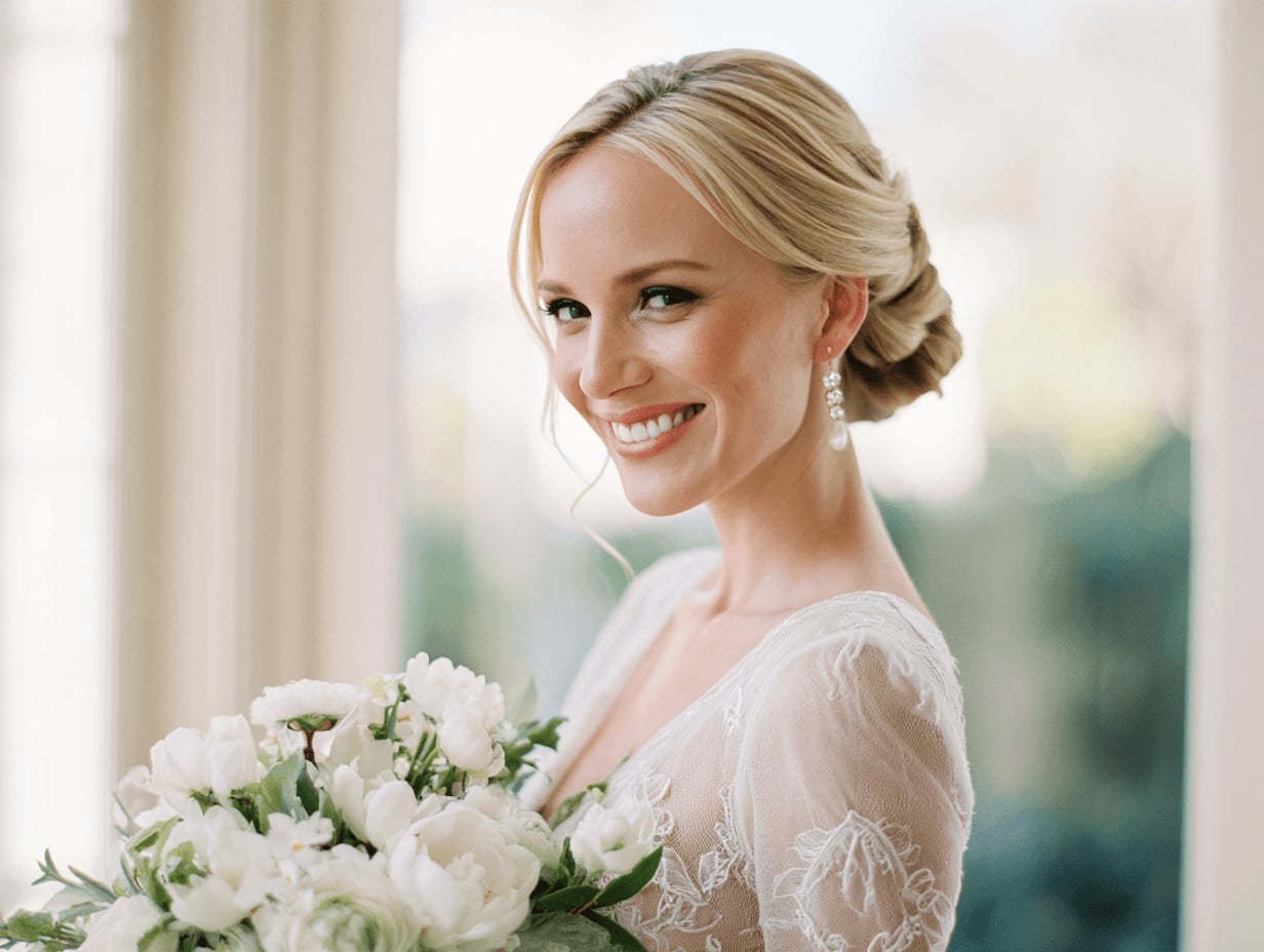 Ash Blonde Chignon With Wispy Face Framing — Elegant Updo Inspo