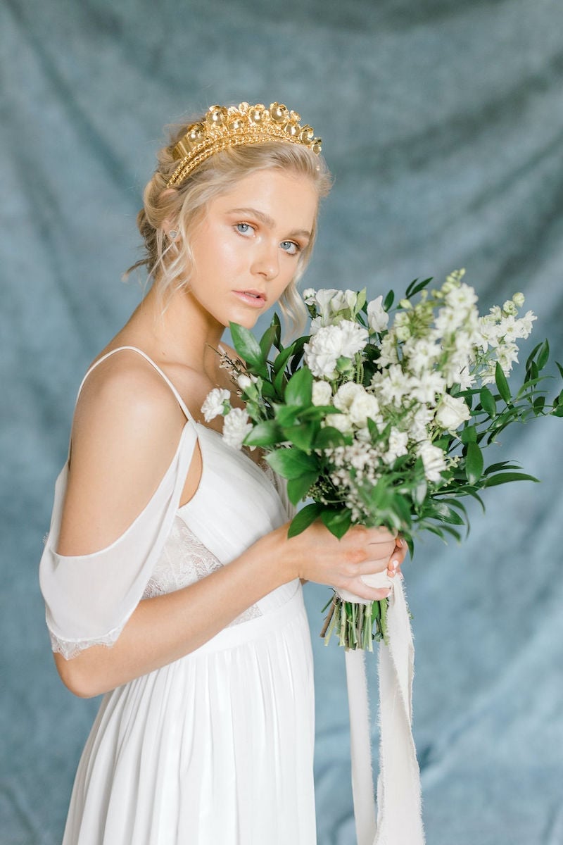 White Chiffon Lace Dress With Sheer Off-Shoulder, Close-Up Take White Chiffon Lace Dress With Sheer Off-Shoulder, Close-Up Take — Ethereal Dress Ideas