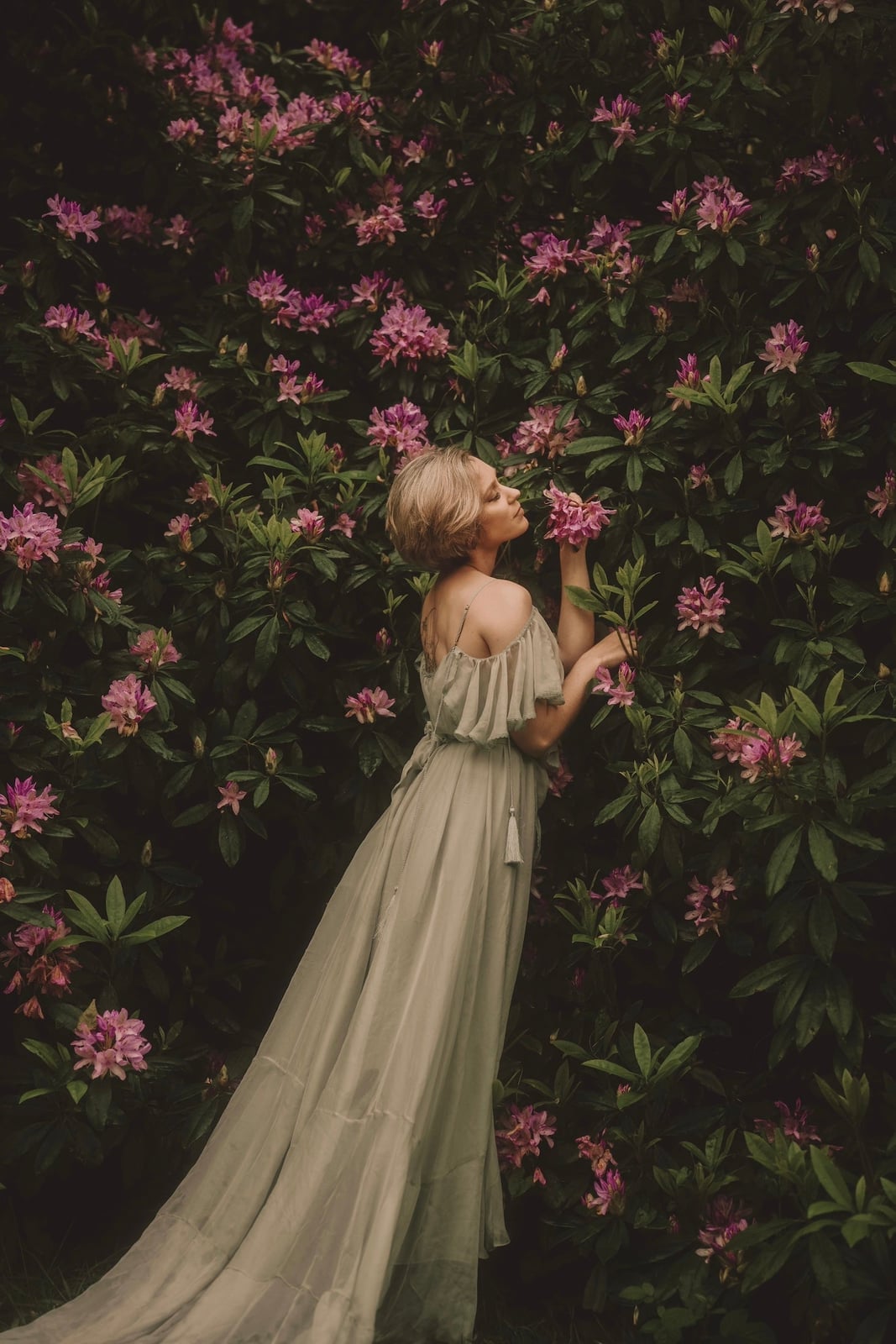 Pale Green Off-Shoulder Flowing Dress With Tassels Pale Green Off-Shoulder Flowing Dress With Tassels — Ethereal Dress Ideas