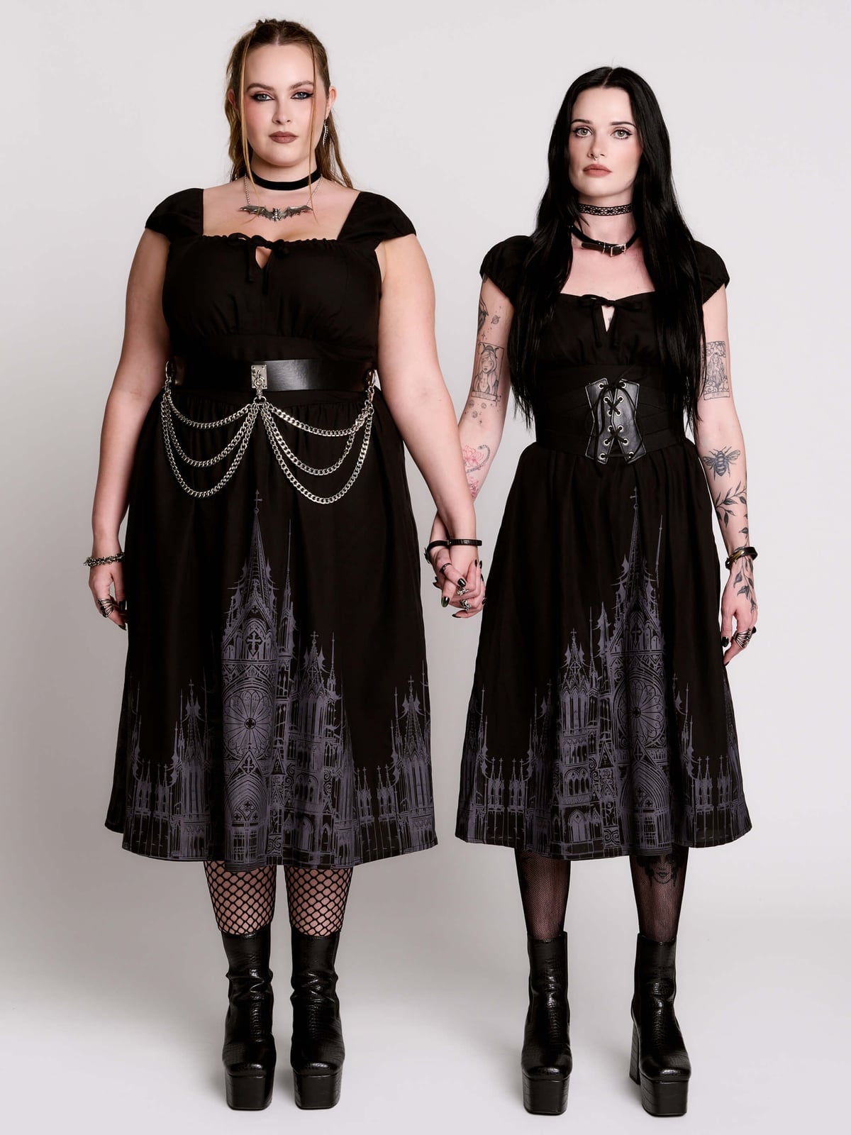 Gothic Cathedral Print Fit and Flare Dresses Gothic Cathedral Print Fit and Flare Dresses — Goth Style Ideas