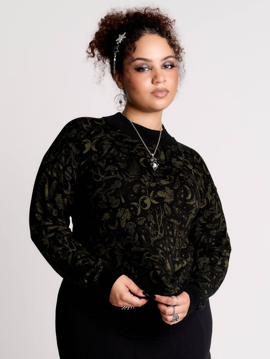 Knit Sweater with Celestial Print Knit Sweater with Celestial Print — Goth Style Ideas