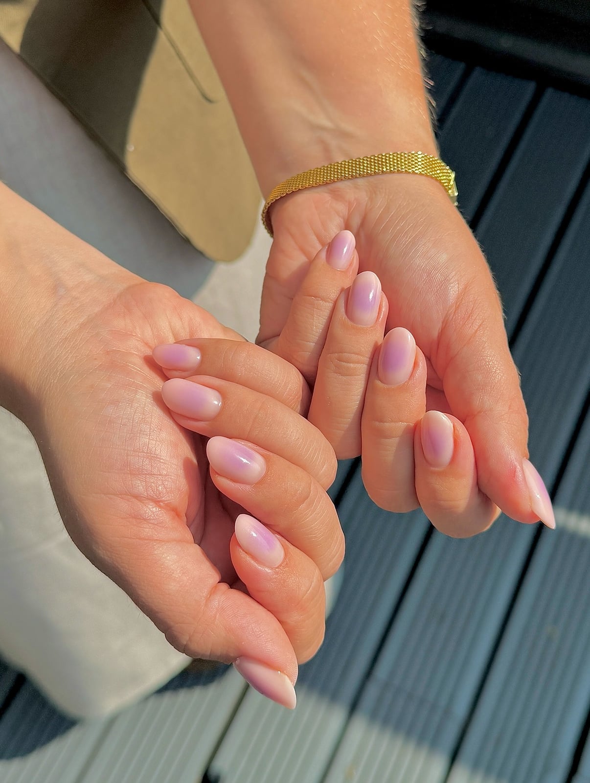 Sheer Pink to Milky White Medium Almond Sheer Pink to Milky White Medium Almond — Gradient Nail Ideas
