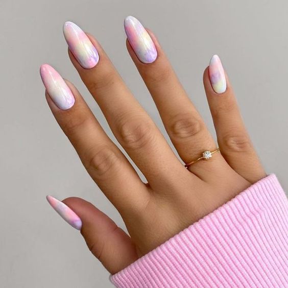 Pastel Rainbow Mix Long Oval Gradient Pastel Rainbow Mix Long Oval Gradient — Gradient Nail Ideas