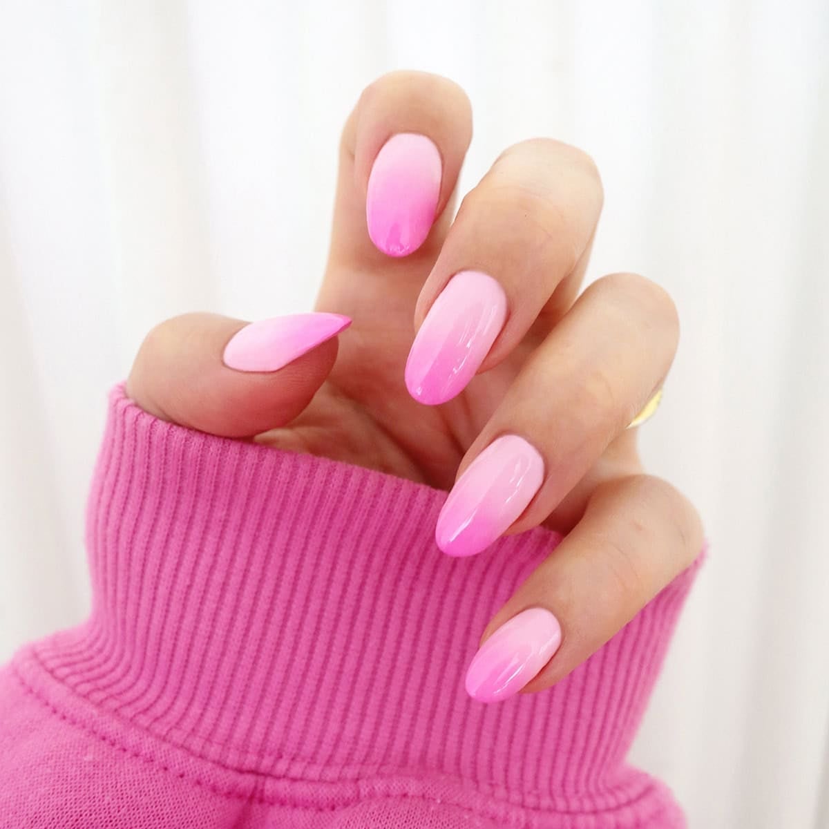 Soft Pink Milky Glossy Short Oval Gradient Soft Pink Milky Glossy Short Oval Gradient — Gradient Nail Ideas