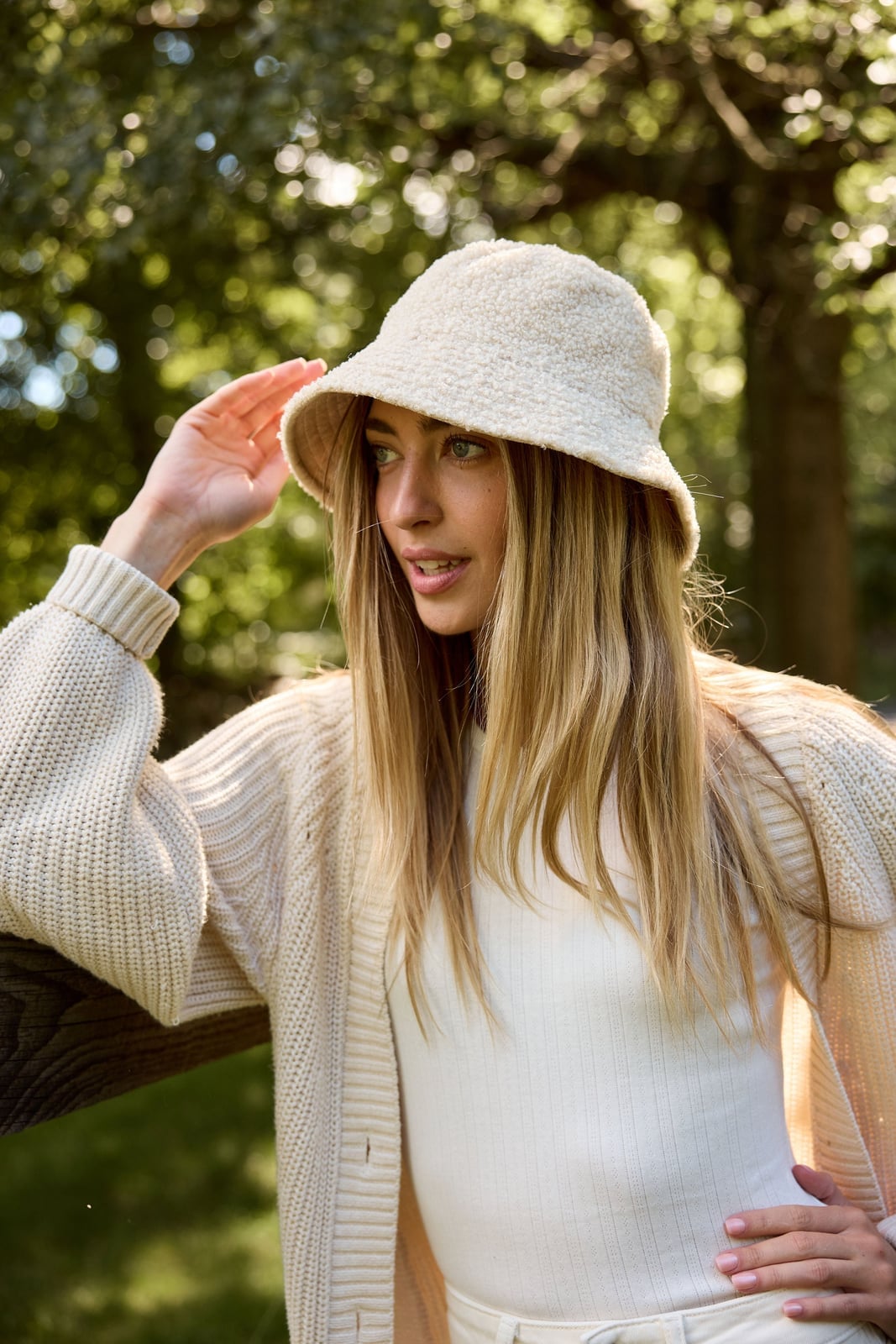 Fine Ash Blonde Blowout with Bucket Hat — Hair Ideas with Hat