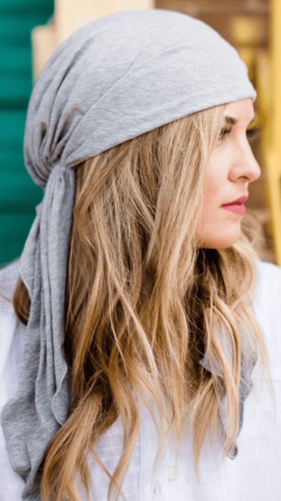 Chest Length Ash Blonde Waves with Headscarf — Hair Ideas with Hat
