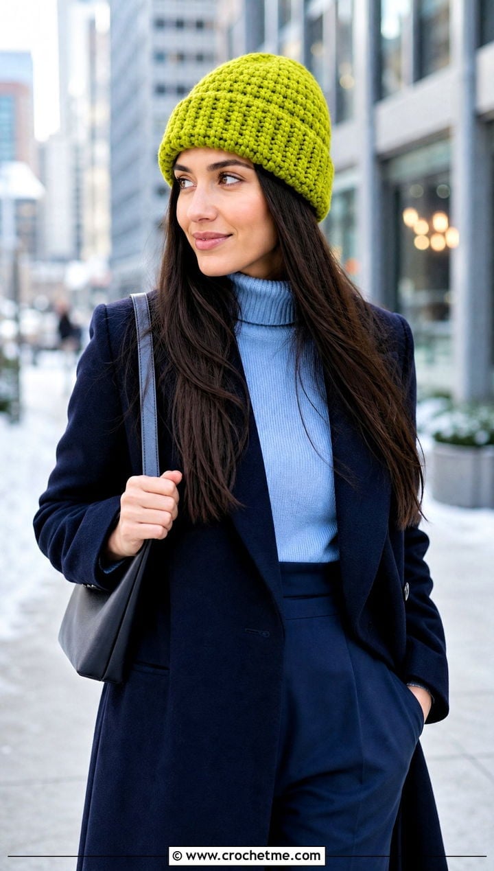 Collarbone Straight Dark Brown with Crochet Hat — Hair Ideas with Hat