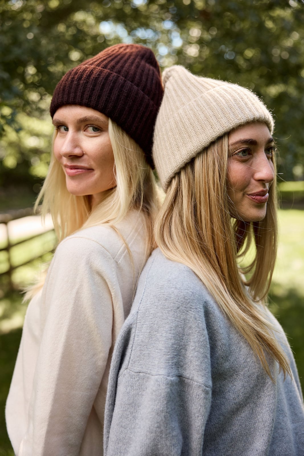 Shoulder Length Blonde Blowout with Ribbed Beanies — Hair Ideas with Hat