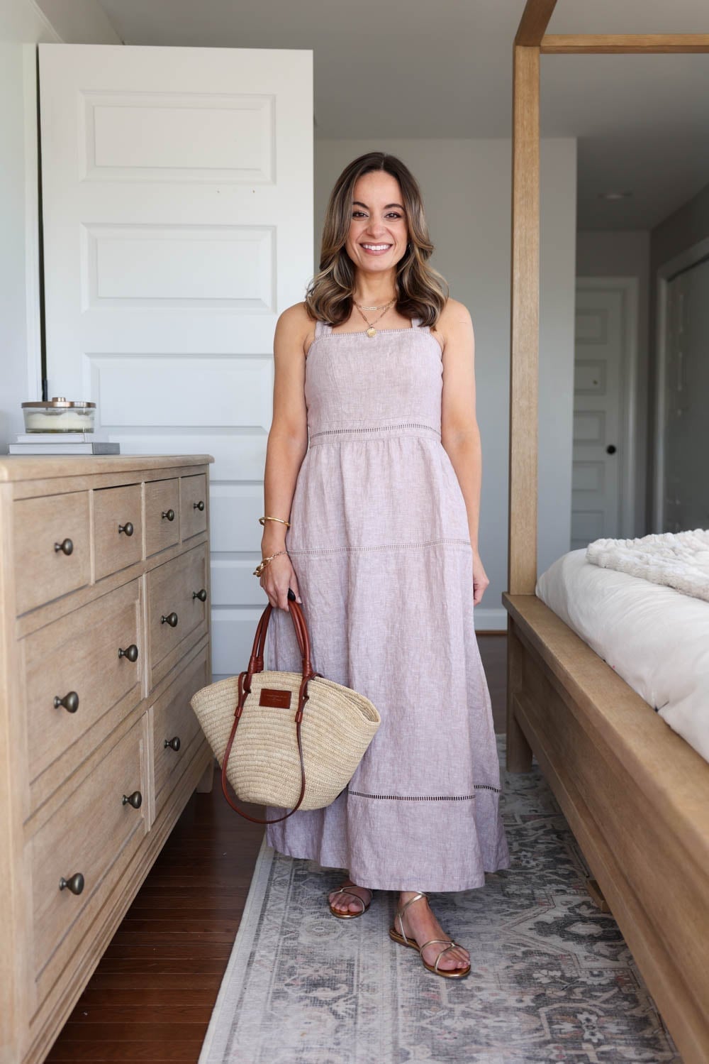 Pink Textured Linen Blend Maxi Dress with Cut-outs Pink Textured Linen Blend Maxi Dress with Cut-outs — Light Pink Dress Ideas