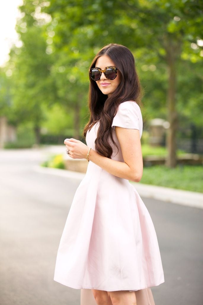 Light Pink Fit and Flare Dress with Full Skirt Light Pink Fit and Flare Dress with Full Skirt — Light Pink Dress Ideas