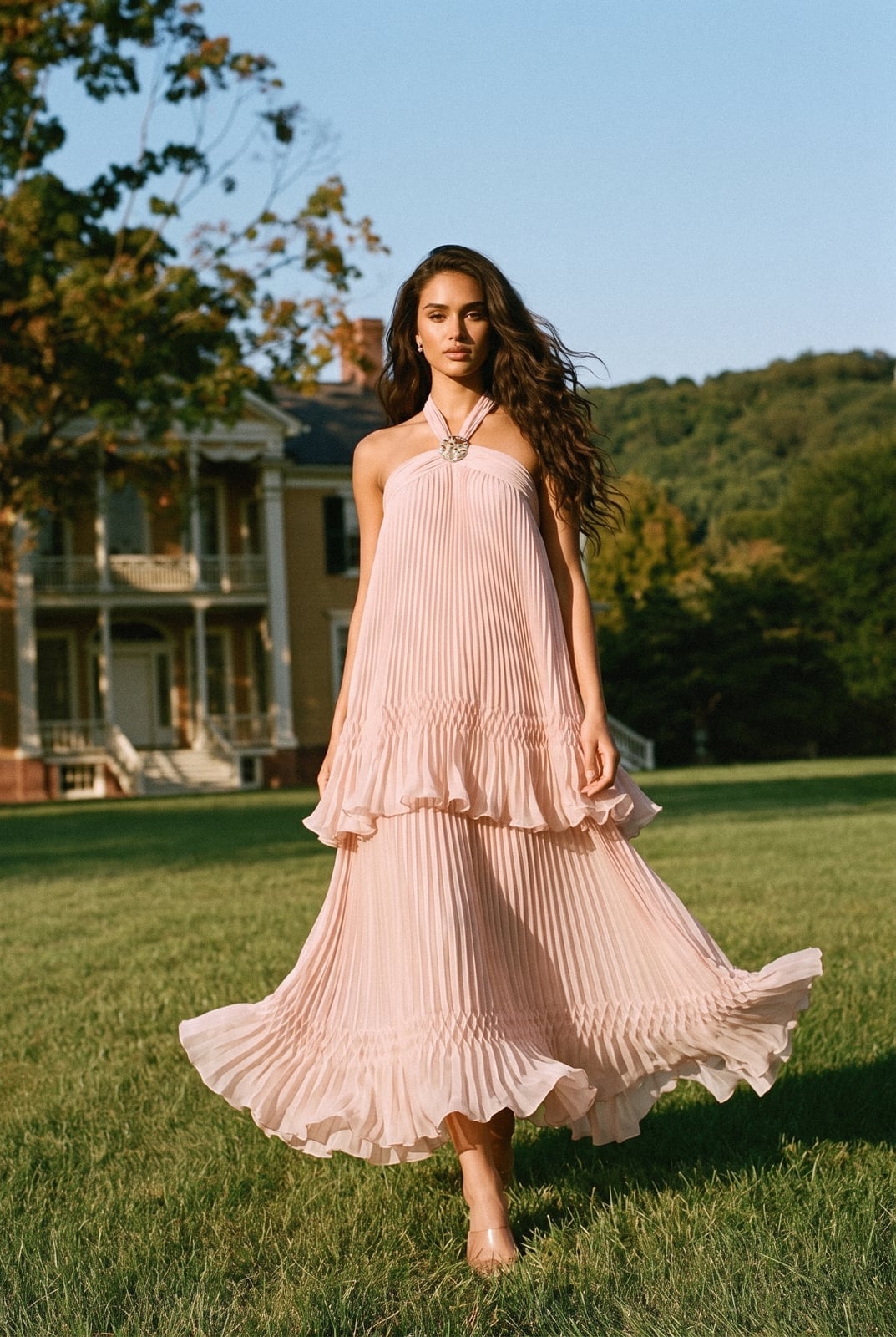 Light Pink Pleated Chiffon Halter Neck Maxi Dress Light Pink Pleated Chiffon Halter Neck Maxi Dress — Light Pink Dress Ideas