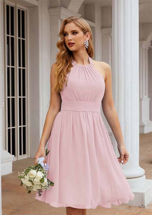 Light Pink Sleeveless A-line Chiffon Dress Light Pink Sleeveless A-line Chiffon Dress — Light Pink Dress Ideas