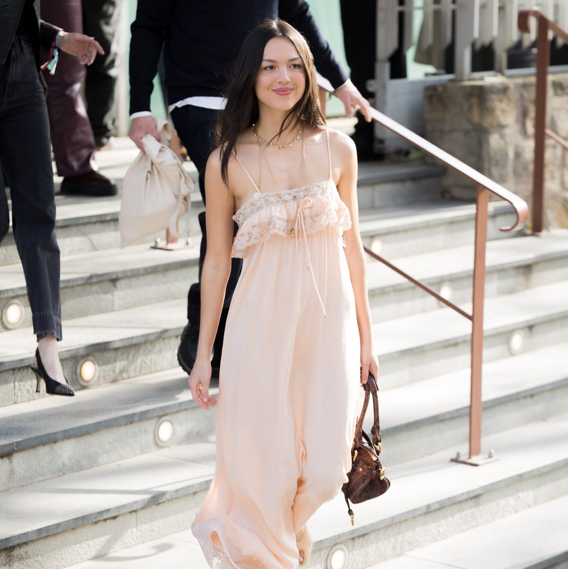 Very Light Pink Flowing Maxi Dress with Lace Trim Very Light Pink Flowing Maxi Dress with Lace Trim — Light Pink Dress Ideas