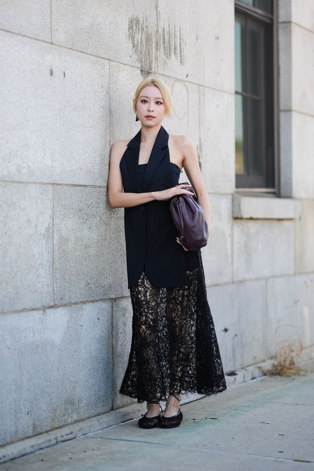 Black Sleeveless Blazer Dress with Sheer Lace Skirt Black Sleeveless Blazer Dress with Sheer Lace Skirt — Mesh Dress Ideas