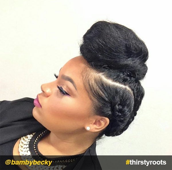 High Bun With Braided Sides High Bun With Braided Sides — Natural Bun Ideas