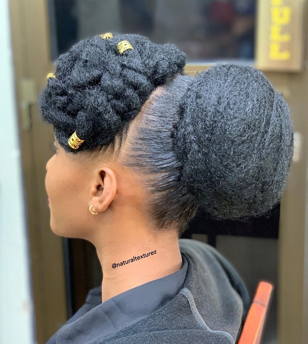 Double Stacked Coily Buns Double Stacked Coily Buns — Natural Bun Ideas