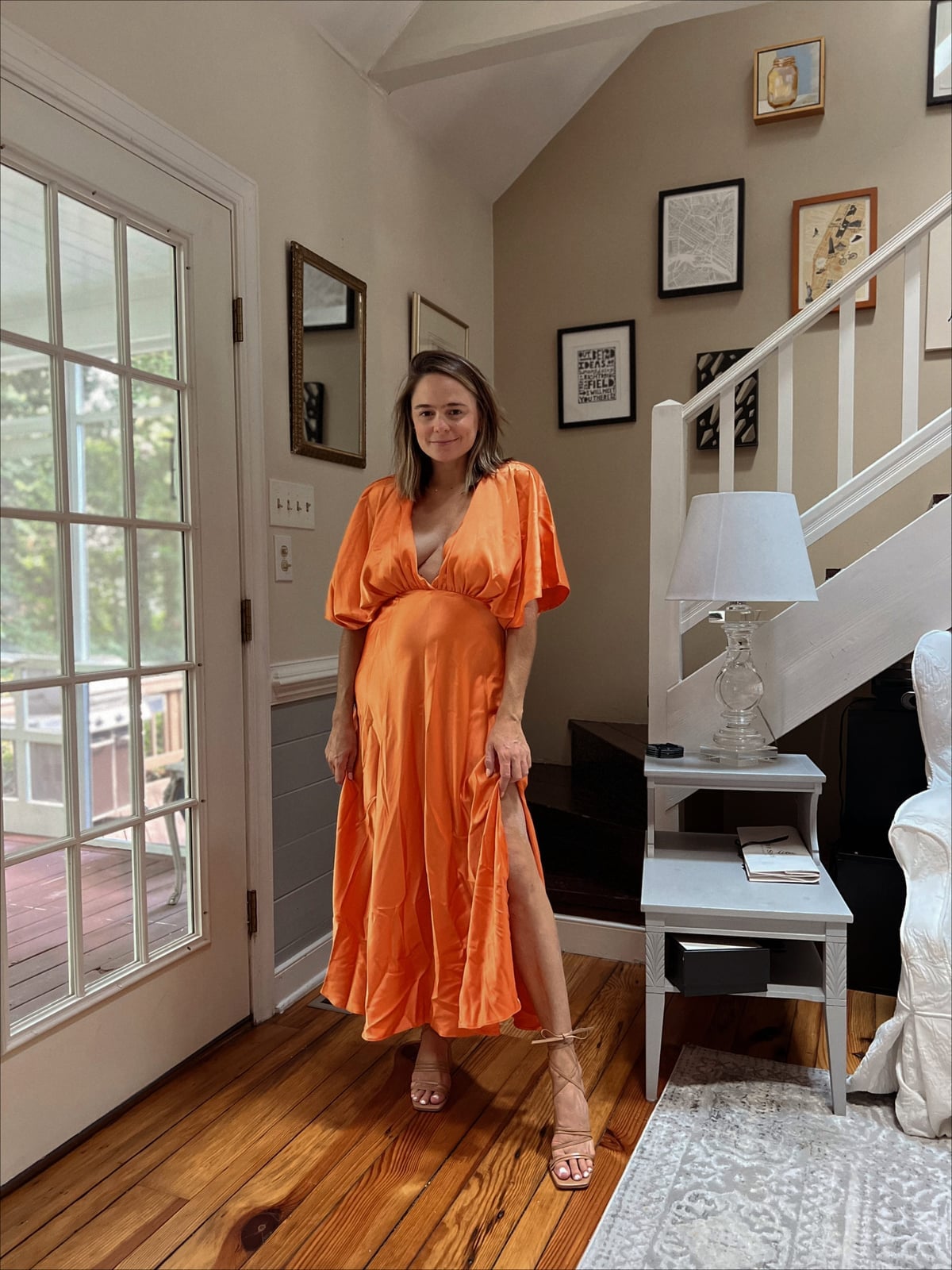 Vibrant Orange Flowy Satin Maxi Dress Vibrant Orange Flowy Satin Maxi Dress — Orange Dress Ideas
