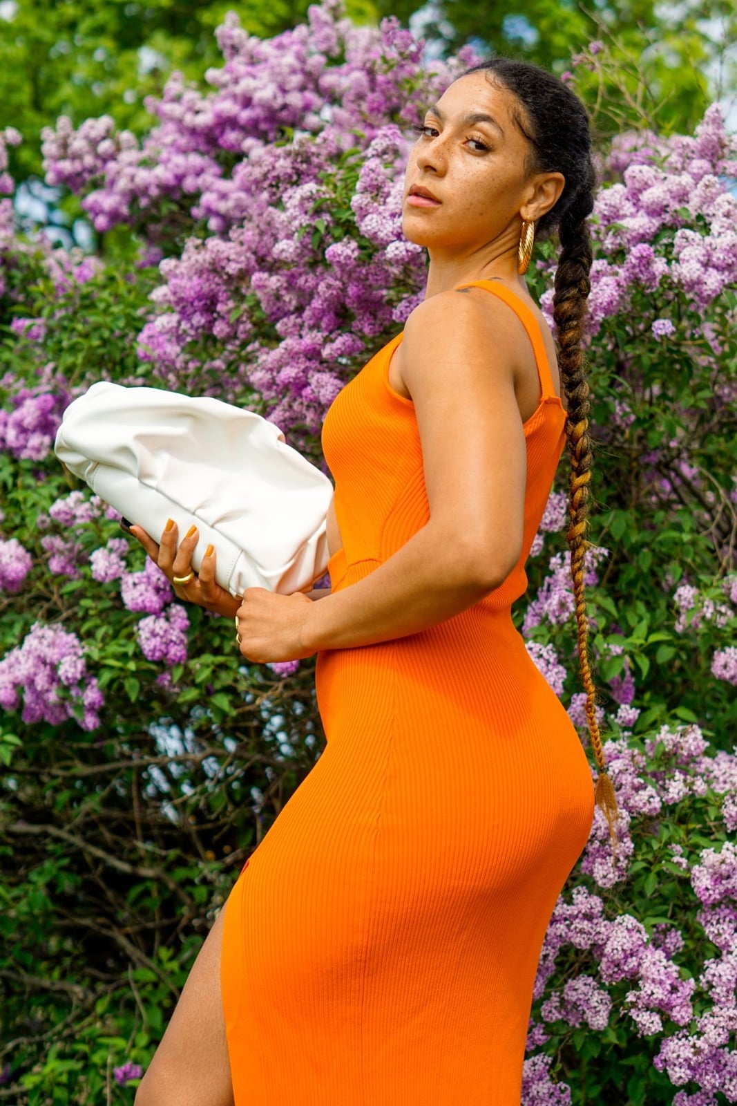 Orange Ribbed Knit Midi Dress With Cutout Detail Orange Ribbed Knit Midi Dress With Cutout Detail — Orange Dress Ideas