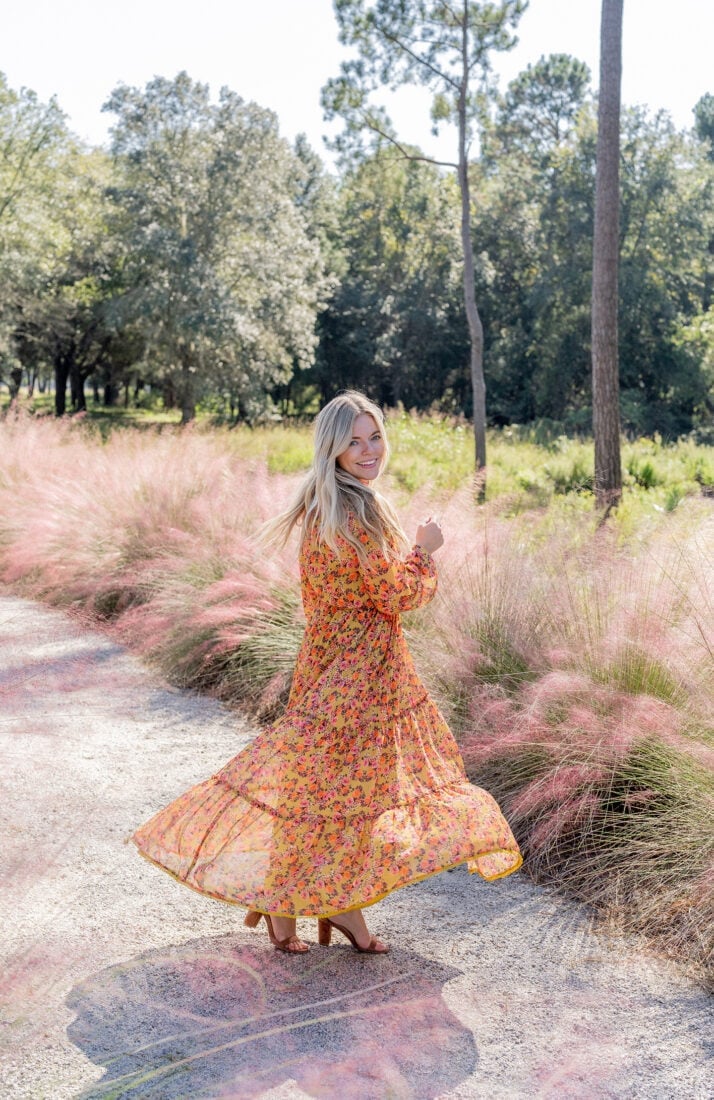 Flowing Orange Floral Print Maxi Dress Flowing Orange Floral Print Maxi Dress — Orange Dress Ideas
