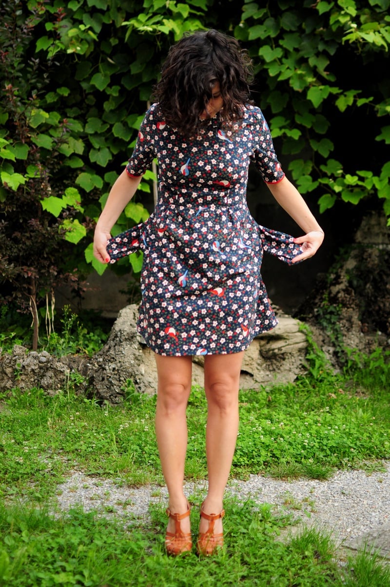 Bird and Floral Print A-Line Mini Dress — Pattern Dress Ideas