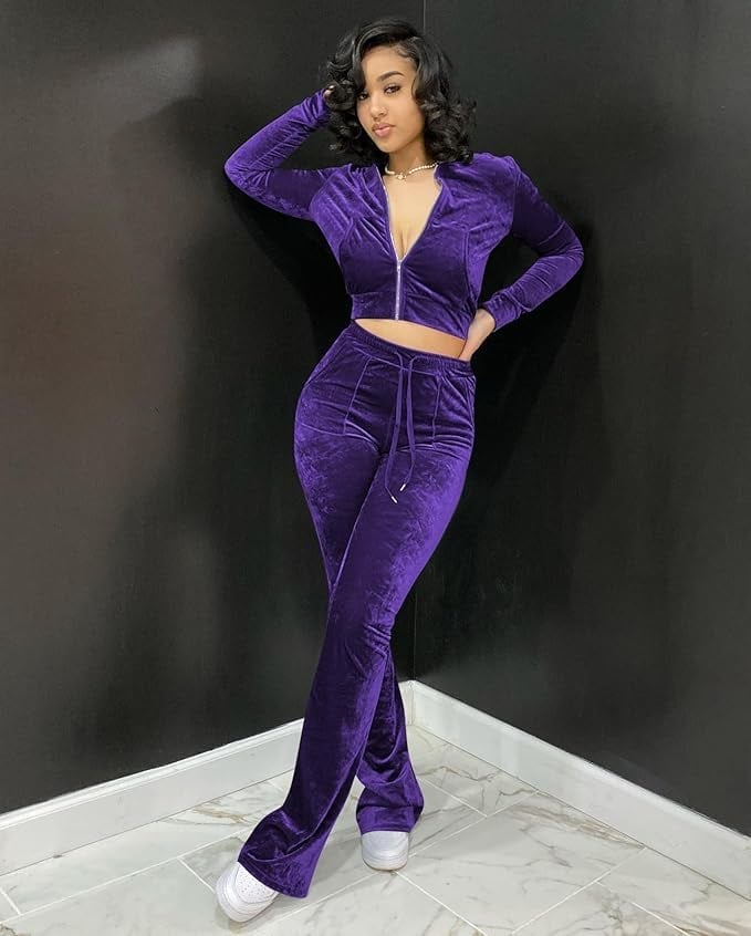 Vibrant Velour Tracksuit — Simple Basketball Game Outfits
