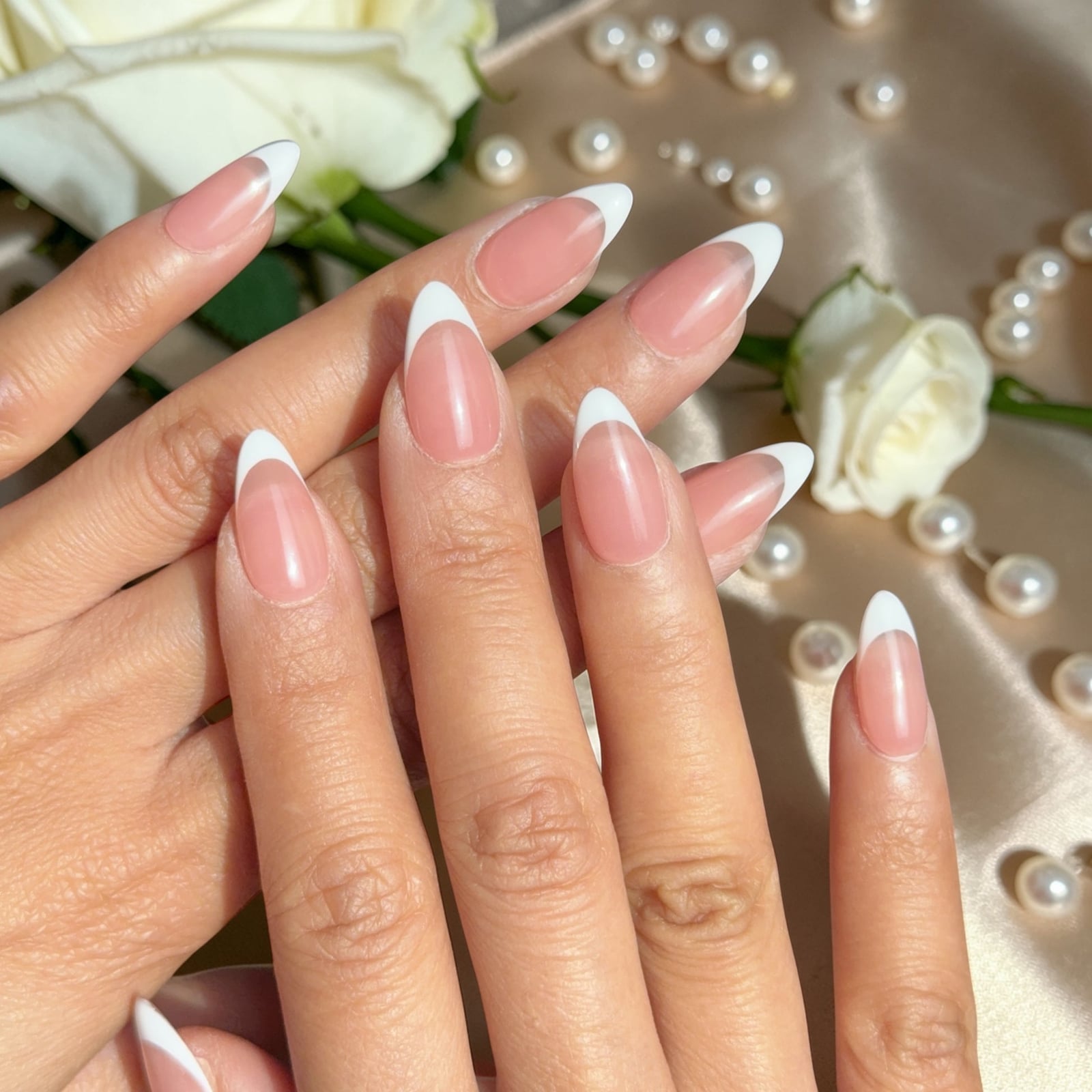 Sheer Pink Nude Classic French Almond Nails Sheer Pink Nude Classic French Almond Nails — Simple Birthday Nails Almond