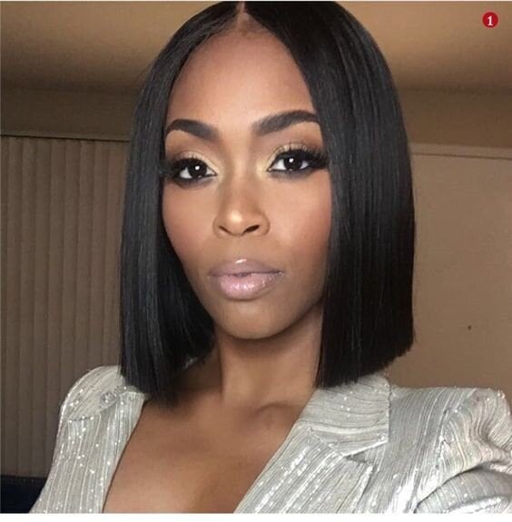 Thick Black Bob Sharp Blunt Ends Thick Black Bob Sharp Blunt Ends — Simple Blunt Bob
