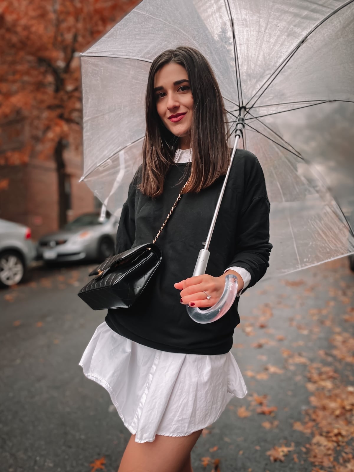 Layered Sweatshirt Over a White Button-Down — Simple Button Down Outfits