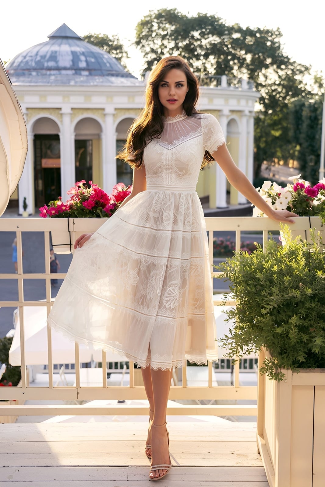 Ivory Lace Overlay Fit and Flare Dress Ivory Lace Overlay Fit and Flare Dress — Simple Church Dresses