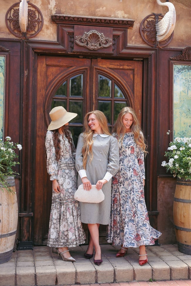 Floral Print Maxi Dresses with Peter Pan Collar Floral Print Maxi Dresses with Peter Pan Collar — Simple Church Dresses