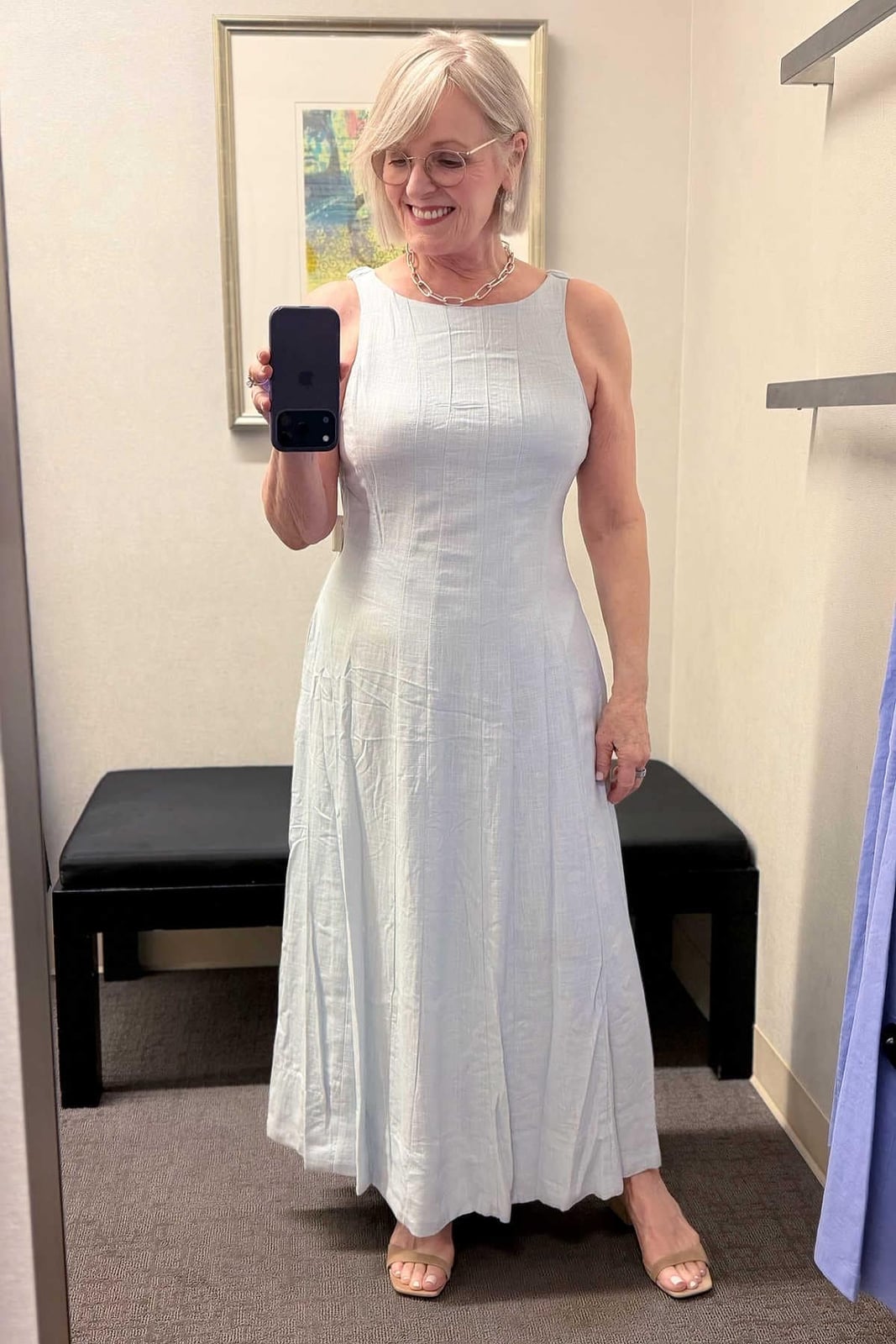 Light Blue Textured Maxi Dress Light Blue Textured Maxi Dress — Simple Church Dresses
