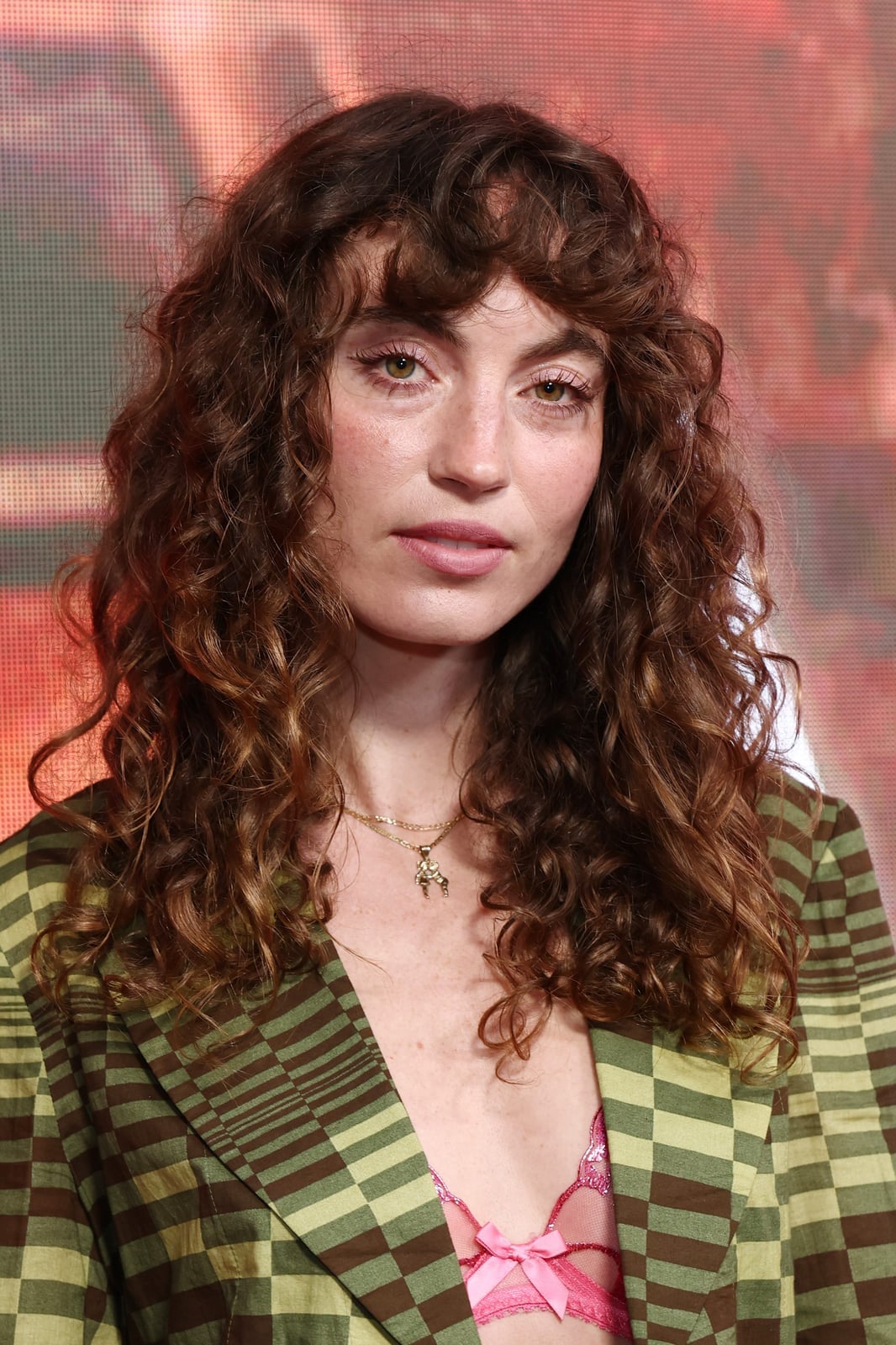 Collarbone Shag With Wavy-Curly Curtain Bangs — Simple Curly Bangs