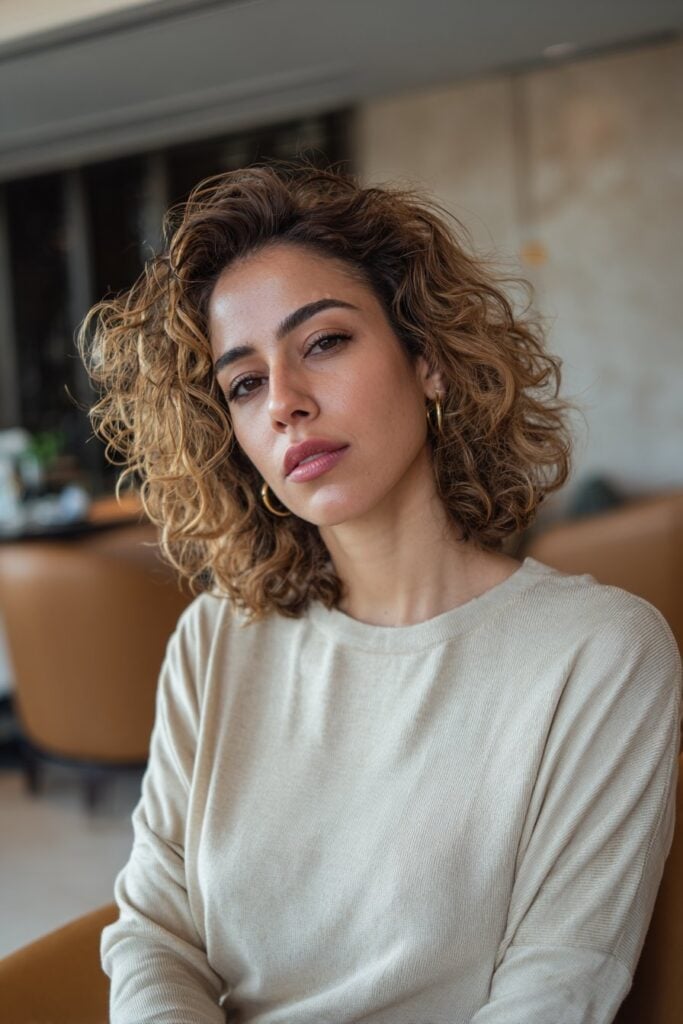 Chin Shag No Bangs Honey Blonde Chin Shag No Bangs Honey Blonde — Simple Curly Shag