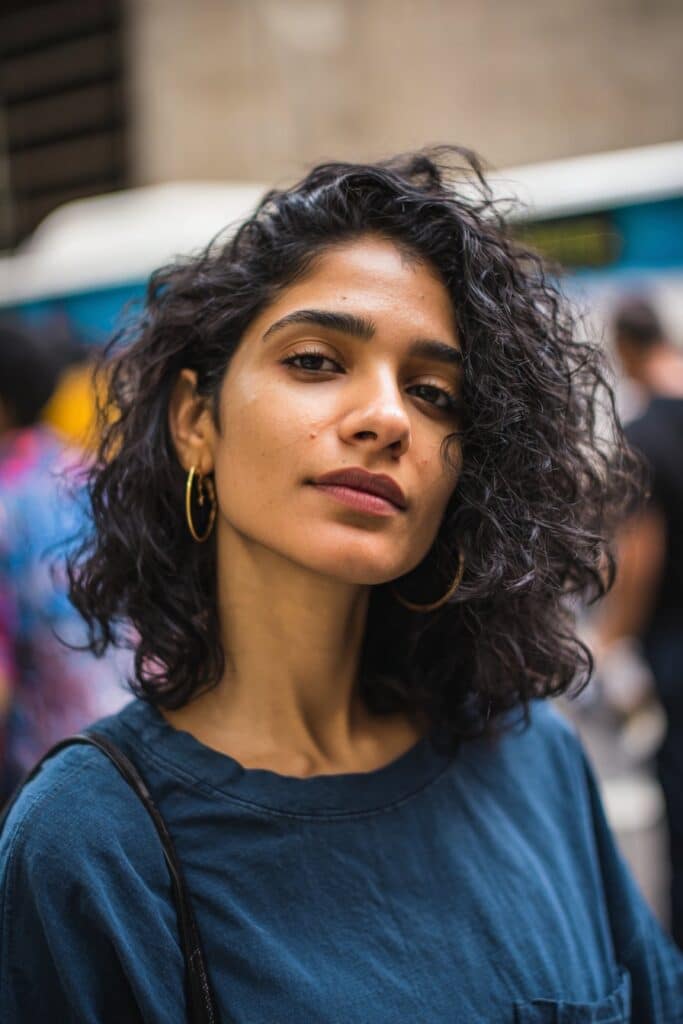 Collarbone Shag Defined Curls Side Part Collarbone Shag Defined Curls Side Part — Simple Curly Shag
