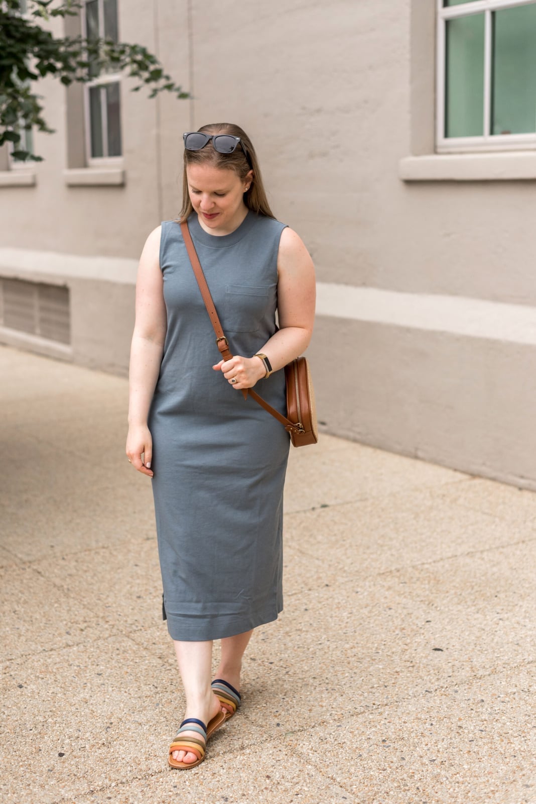 Gray Sleeveless T-Shirt Dress With Chest Pocket Gray Sleeveless T-Shirt Dress With Chest Pocket — Simple Dresses to Wear